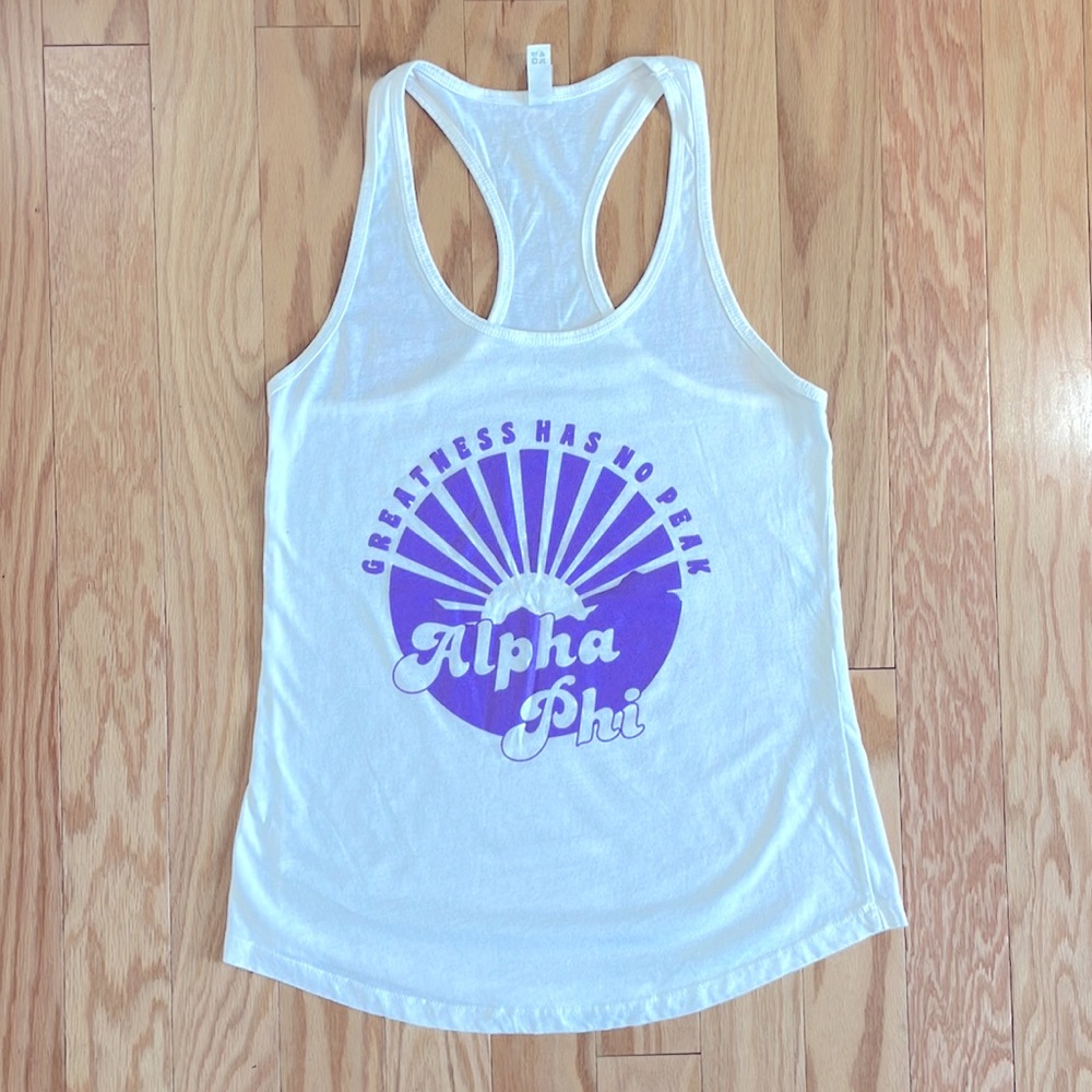 Alpha Phi Tank Top in White & Purple - Size: XL